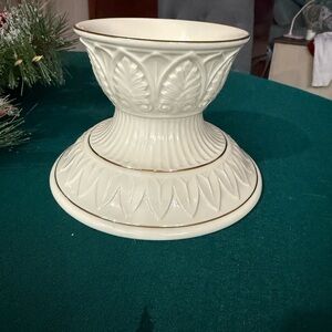 Elegant Lenox Candle Holder with Gold Trim
